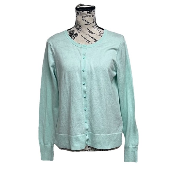 Old Navy Mint Green Cardigan Sweater Women’s Size M Coquette Cottegecore - Picture 2 of 10